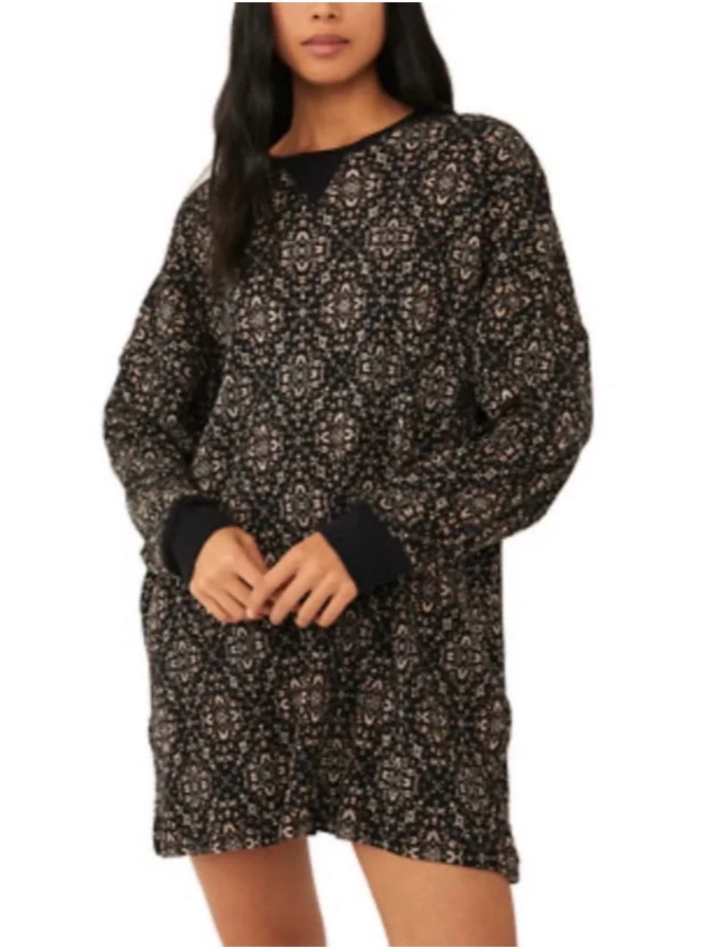 Intimately Free People Early Night Boho Thermal Loungewear Dress Oversized S